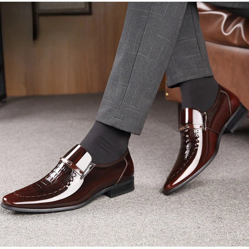 DOMINZZI™ | Chaussures d'affaires de luxe pour hommes, bout étroit.