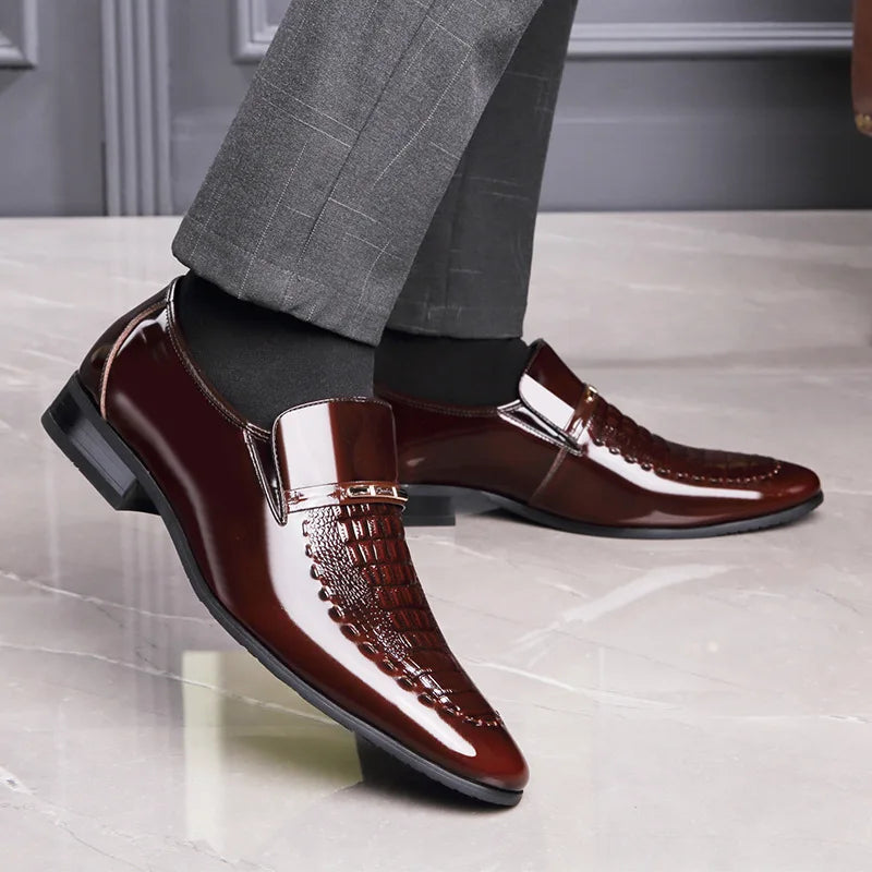 DOMINZZI™ | Chaussures d'affaires de luxe pour hommes, bout étroit.